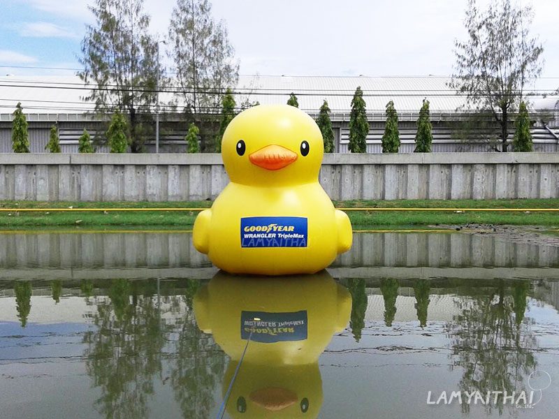 บอลลูนเป็ดสีเหลืองยักษ์ลอยน้ำ โฆษณายางรถยนต์ Goodyear