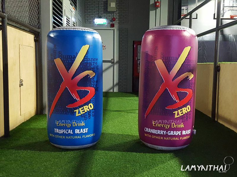 บอลลูนกระป๋องเครื่องดื่ม XS Zero สีน้ำเงินและม่วง งานเปิดตัวสินค้า
