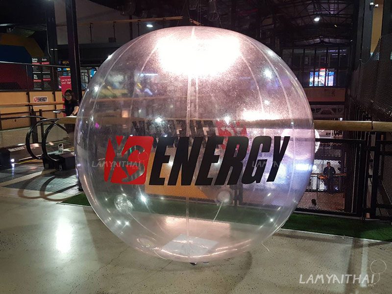 ลูกโป่งตกแต่งบอลลูนใสยักษ์พิมพ์ตัวอักษร ENERGY งานเปิดตัวสินค้า